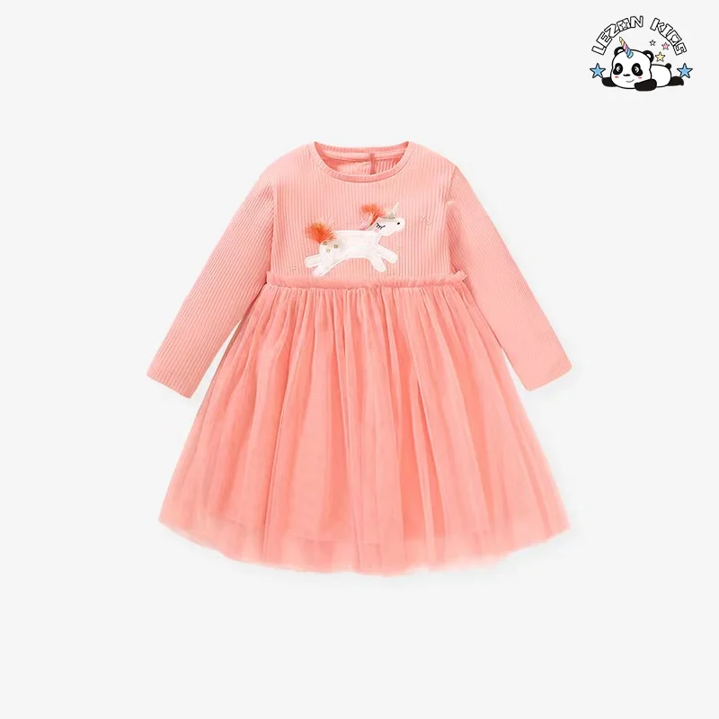 LEZONKIDS - Customizable Directly Sell Spring Long Sleeve Sweet Smocked Frocks Kids Dresses for Girls